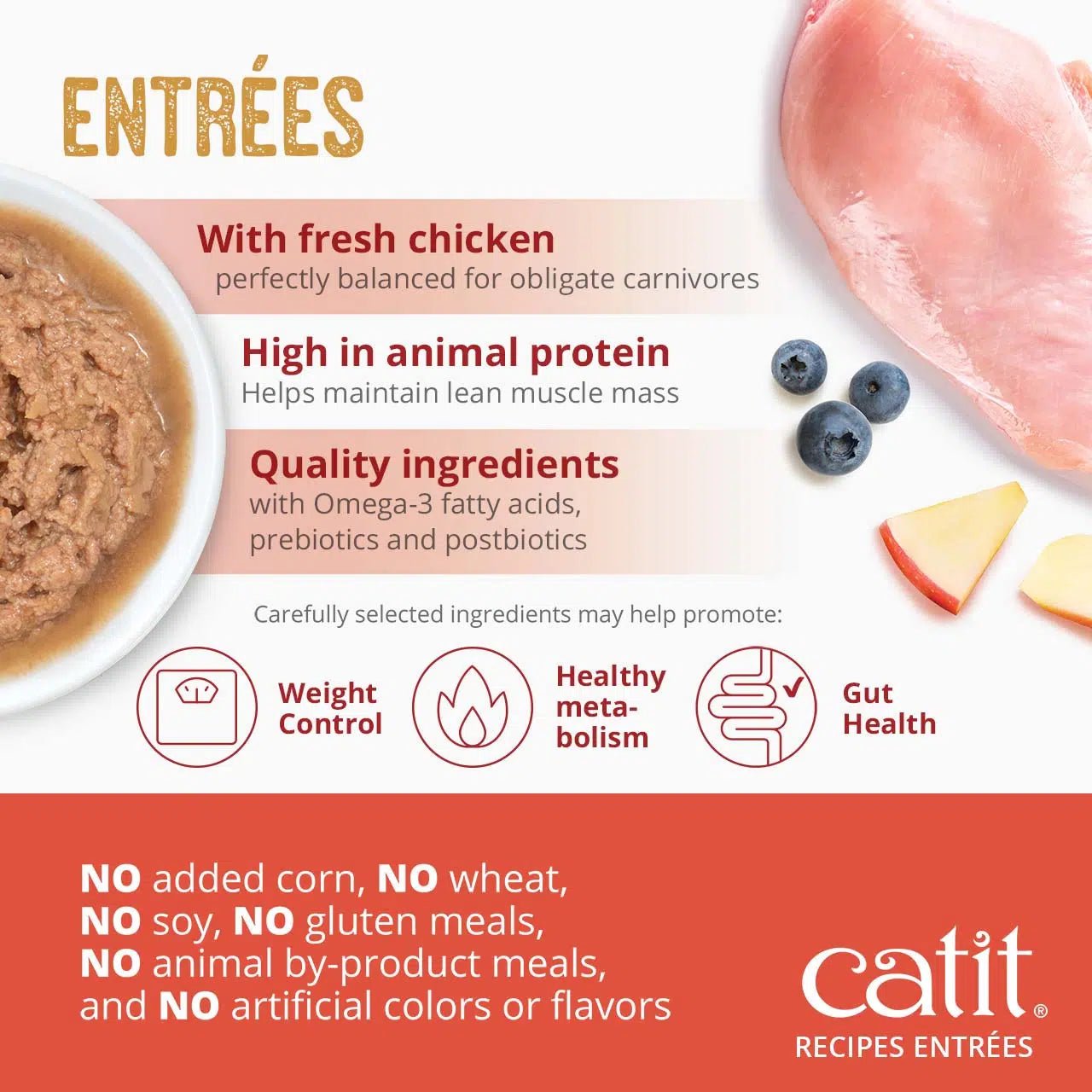 Catit weight control chicken entree 3oz wet food