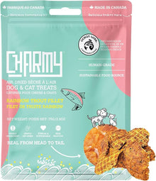 Charmy air dried dog & cat treats rainbow trout fillet 2.6oz