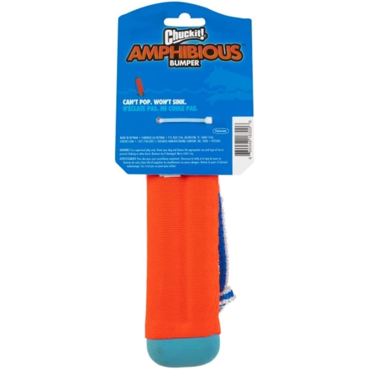 Chuckit! Amphibious Bumper Fetch and Float Dog Toy, Medium (Assorted Colors) - chuckit fetch - 660048183006