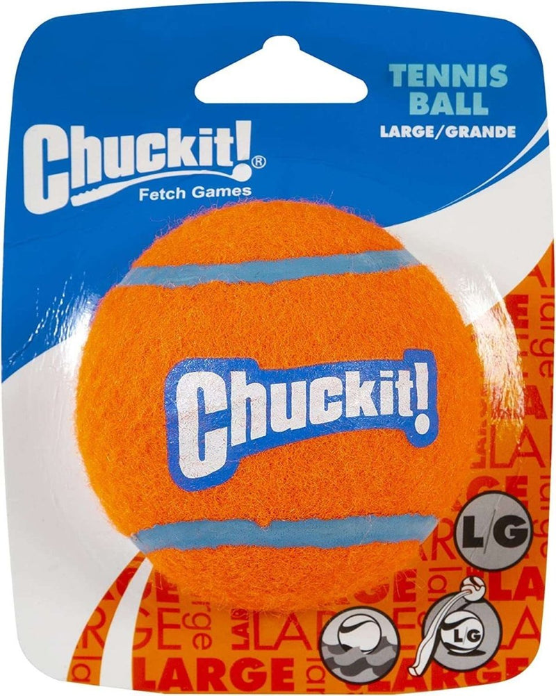 Chuckit Dog Tennis Ball Dog Toy, Large (3 Inch Diameter) for dogs 60 - 100lbs, Pack of 1 - 660048000426