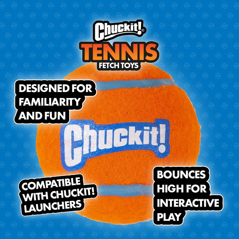 Chuckit Dog Tennis Ball Dog Toy, Medium (2.5 Inch Diameter) for dogs 20 - 60 lbs - 660048074045