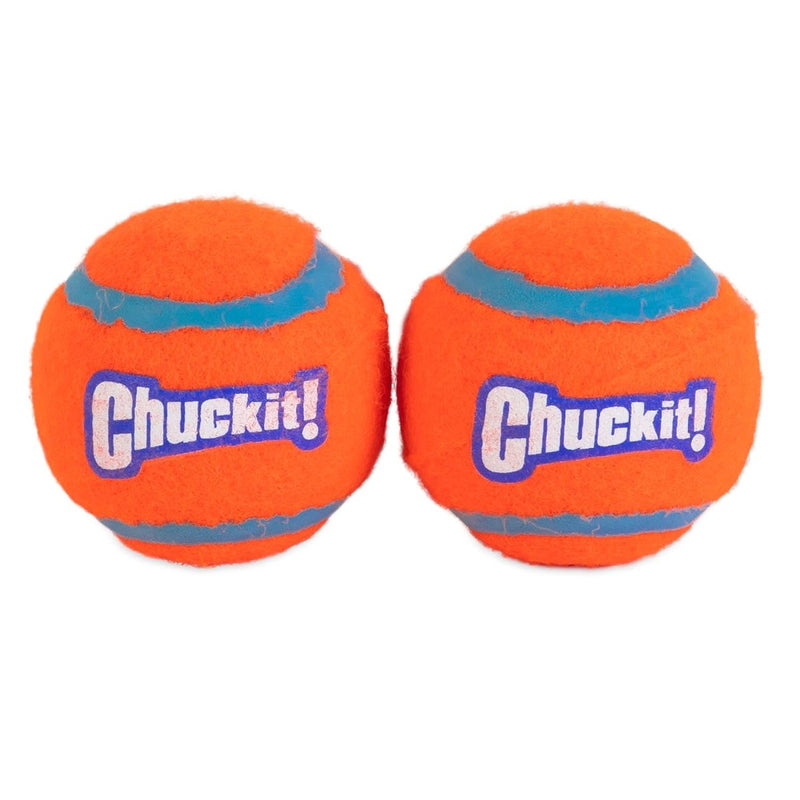 Chuckit Dog Tennis Ball Dog Toy, Small (2 Inch Diameter) for dogs 0 - 20 lbs, Shrink Wrap Pack of 2 - dog ball - 660048001843