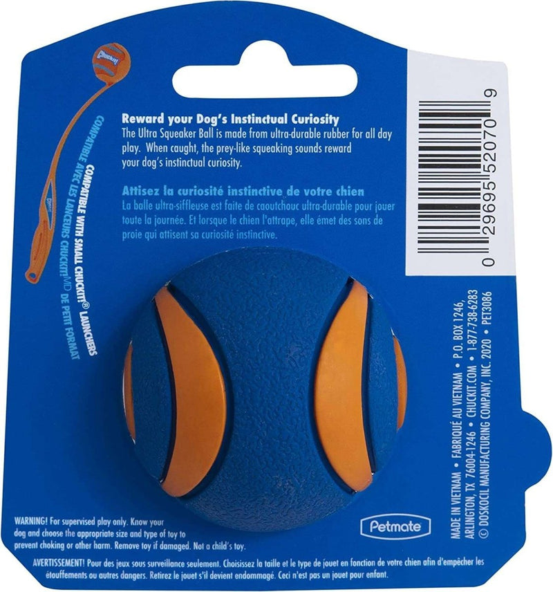 Chuckit Dog Ultra Squeaker Dog Ball, Small (2 Inch), Pack of 1, For Small Breeds - 029695520709