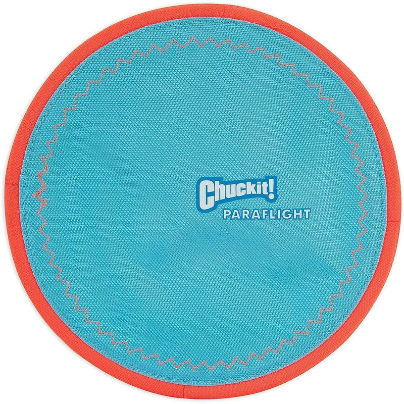 ChuckIt! Paraflight Flying Disc Dog Toy, Large (9.75"), Orange And Blue - flying dlg disc - 660048001904