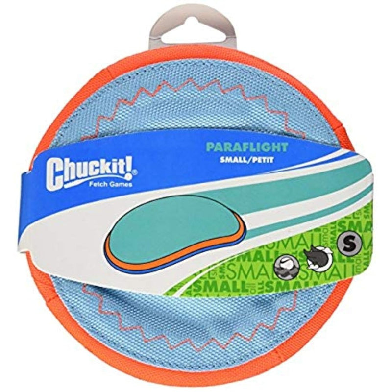 Chuckit! Paraflight Flying Disc Dog Toy, Small (6.75"), Orange and Blue - chuckit flying disc - 660048001898