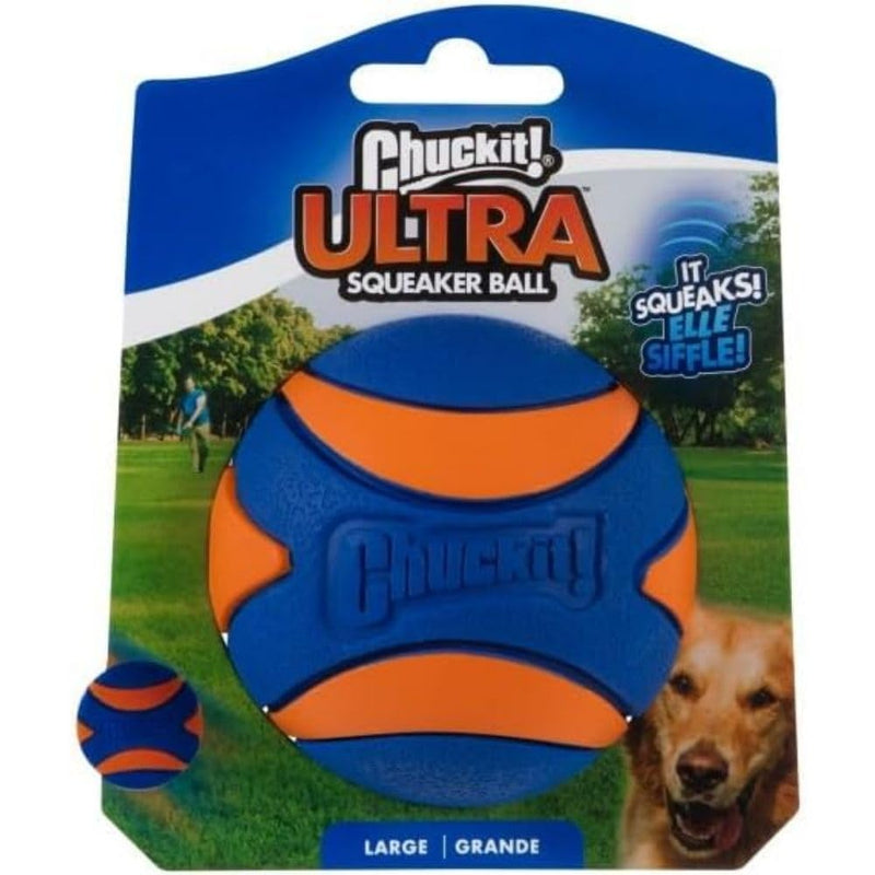 Chuckit Ultra Squeaker Ball Dog Toy, Large (3 Inch) 1 Pack, for Large Breeds - 029695520693