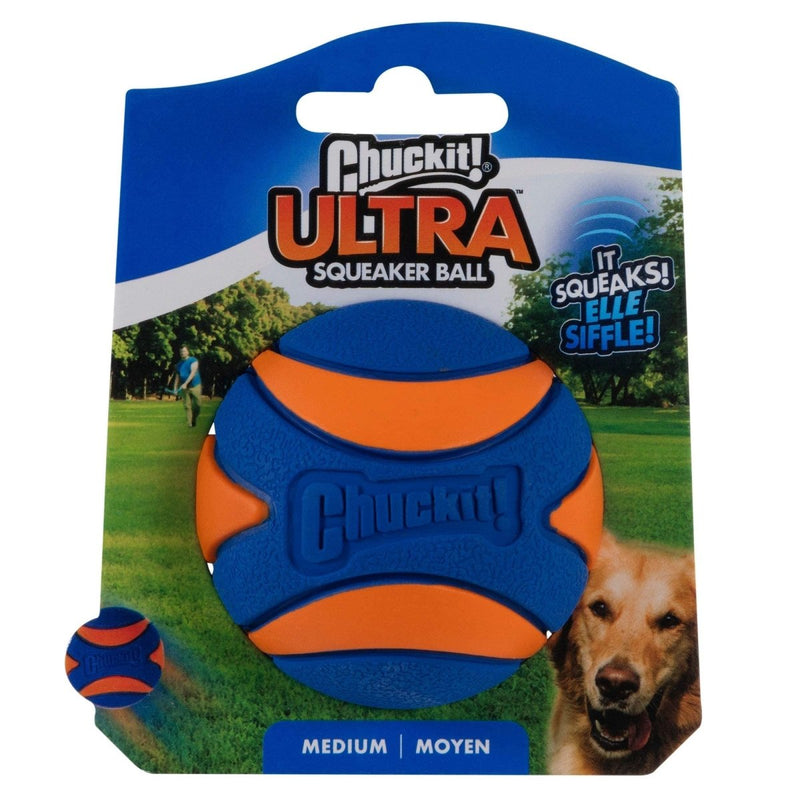 Chuckit! Ultra Squeaker Dog Ball, Fetch Toy, Medium, 1 Pack - 029695520686