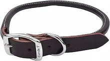 Circle T Oak Tanned Leather Round Standard Dog Collar, Black, Large: 22 - in neck, 1 - in wide