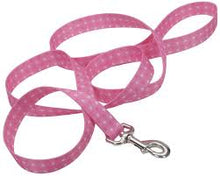 Coastal dog leash 4ft pattern themed pink polkadot