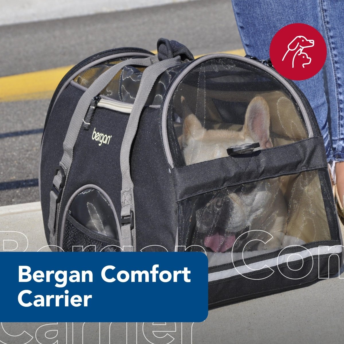 Coastal Pet Bergan Comfort Carrier Dog & Cat Travel Bag - 16" x 8" x 11" Gray Small