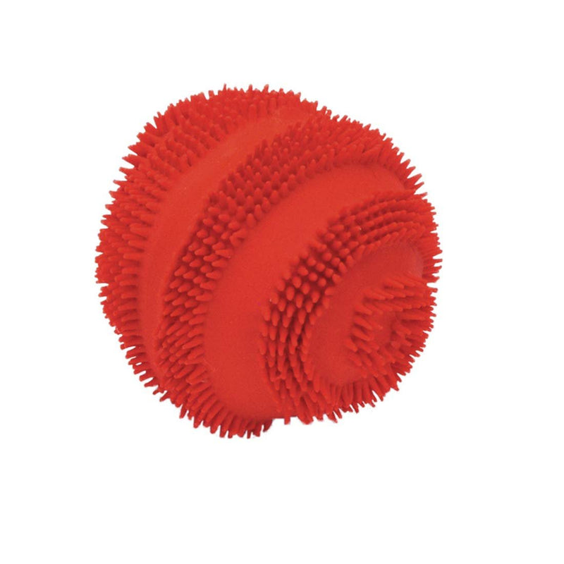 Coastal Pet Rascals 2.5" Latex Spiny Red Ball Dog Toy with Squeaker (1 - Unit) - 076484830341