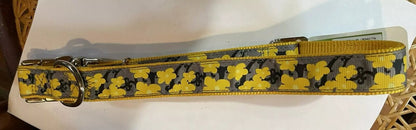 Coastal pet Ribbon Adjustable Dog Collar with Metal Buckle large 18 - 26” yellow daisy