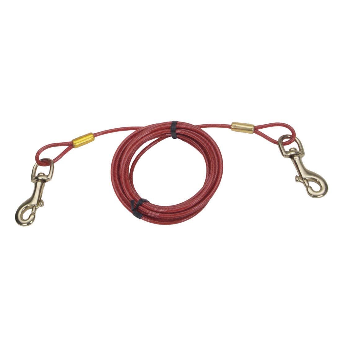 Coastal Pet Titan Heavy Cable Dog Tie Out - Heavy - Duty Dog Tie Out Cable - Cable Tie Out For Dogs Up To 80 Lbs - Rust - Resistant Pet Tie Out Cable - Quality Dog Supplies - 20'