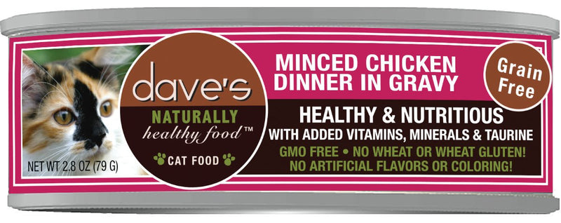 Dave Cat Grain Free Minced Chicken Cat Food - 2.8 Oz - minced chicken - 685038118356