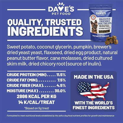 Daves pet food digestive friendly dog treats - sweet potato and pumpkin