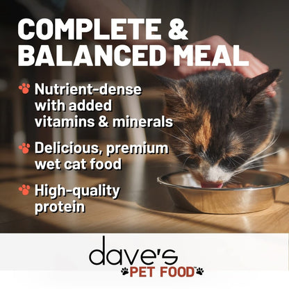 Dave's Pet Food Grain Free Wet Cat Food - Shredded Chicken & Duck in Gravy - Naturally Healthy Canned Cat Food - Added Vitamins & Minerals - Wheat - Gluten & GMO - Free - 2.8 oz Cans - wet cat food - 685038118394