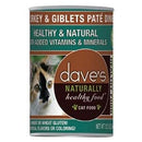 Daves Pet Food Naturally Healthy Turkey & Giblets Pate Dinner Canned Cat Food 12.5 oz - cat food - 685038113214