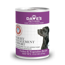 Dave's Restricted Weight Management, Turkey & Vegetables Recipe for Dogs 13.2 oz can