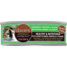 Dave’s shredded chicken & ocean whitefish canned cat food 3oz