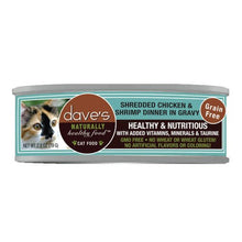 Dave’s shredded chicken & shrimp dinner in gravy canned cat food 3oz