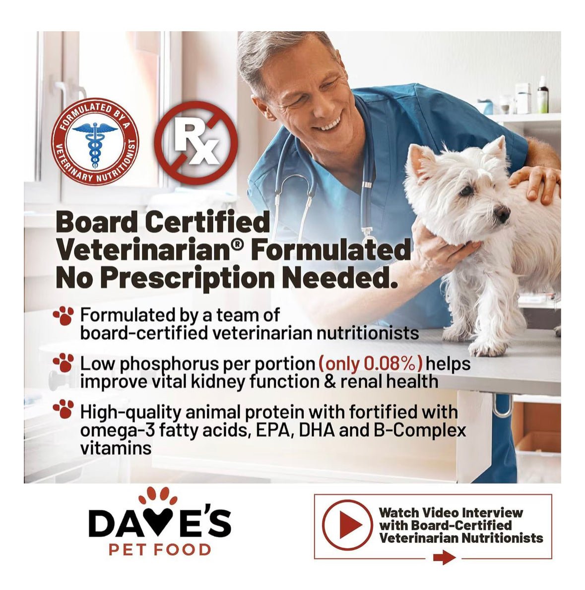 Dave’s Veterinarian Formulated – Restricted Phosphorus & Protein Kidney Support, Tuna Pate in Gravy – 13 oz. can