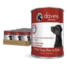 Dave’s Veterinarian Formulated – Restricted Phosphorus & Protein Kidney Support, Tuna Pate in Gravy – 13 oz. can