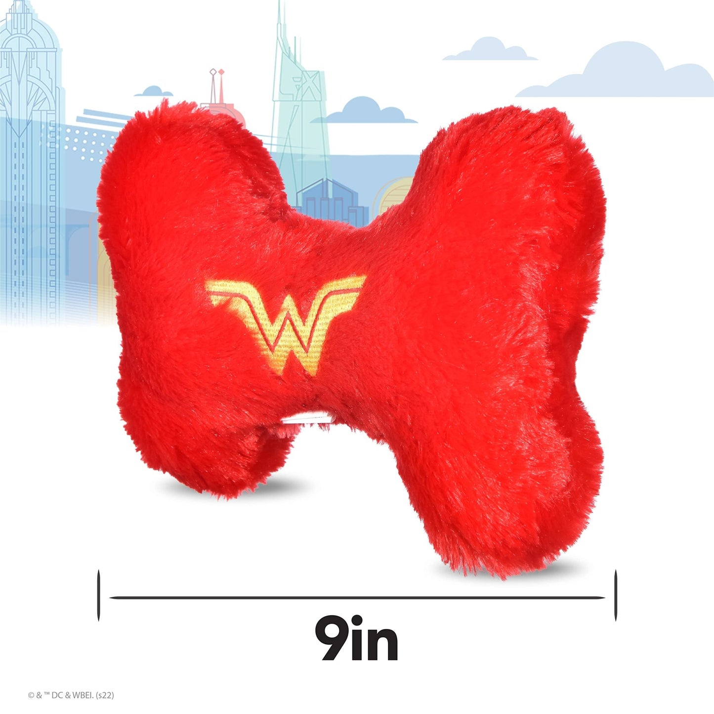 Dc Comics Superpets 9' Pb Plush Squeaker Bone Dog Toy