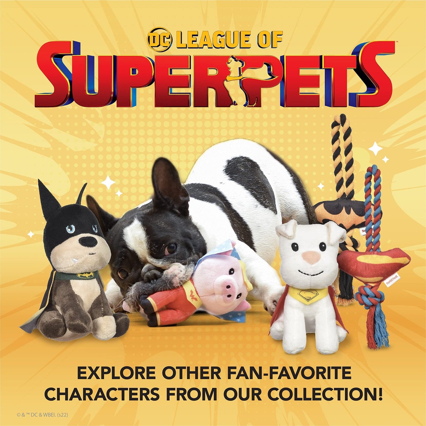 Dc Comics Superpets 9' Pb Plush Squeaker Bone Dog Toy