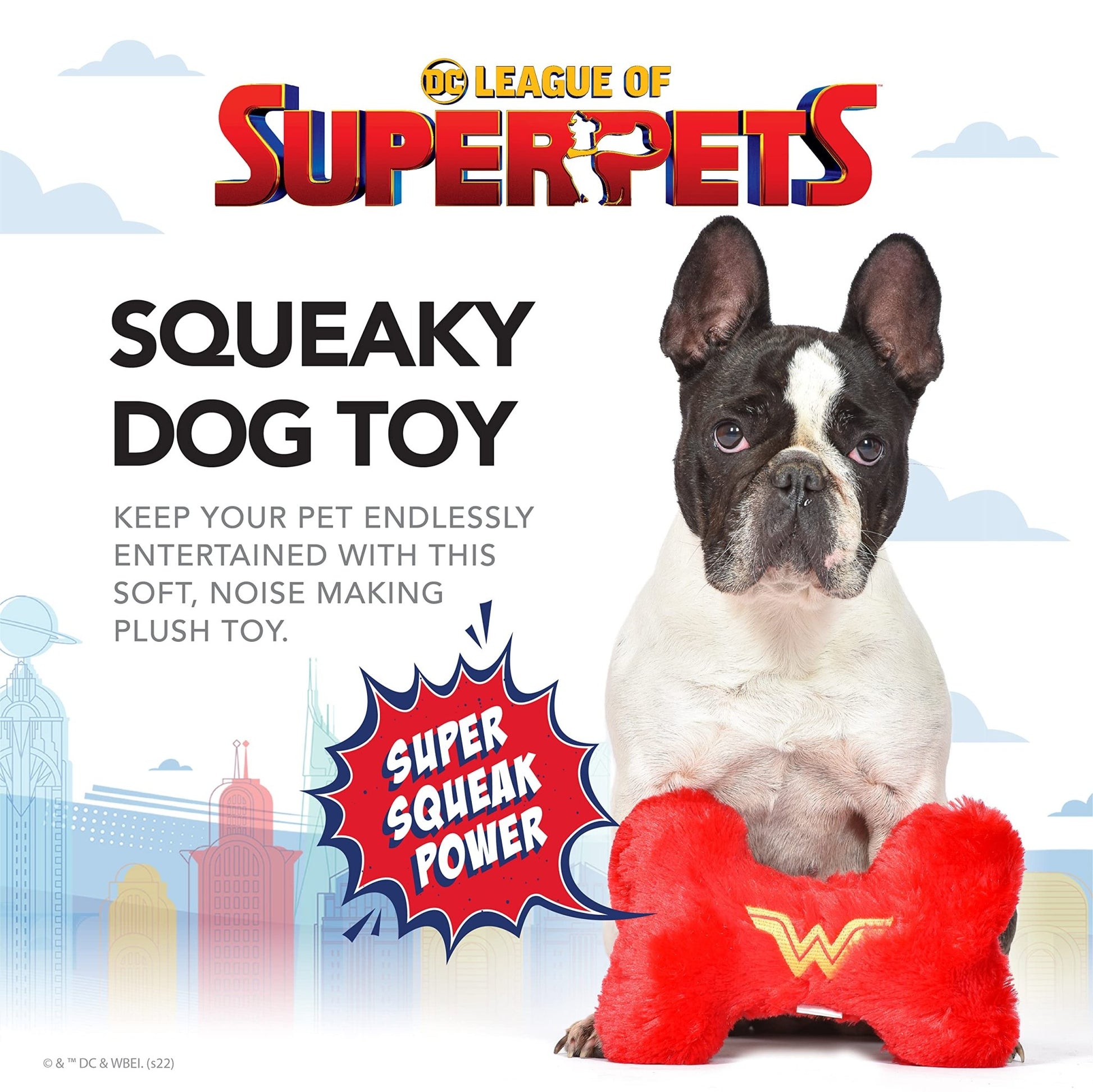 Dc Comics Superpets 9' Pb Plush Squeaker Bone Dog Toy