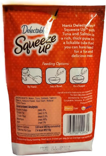 Delectables squeeze up handheld lickables cat treats tuna & salmon 4pk