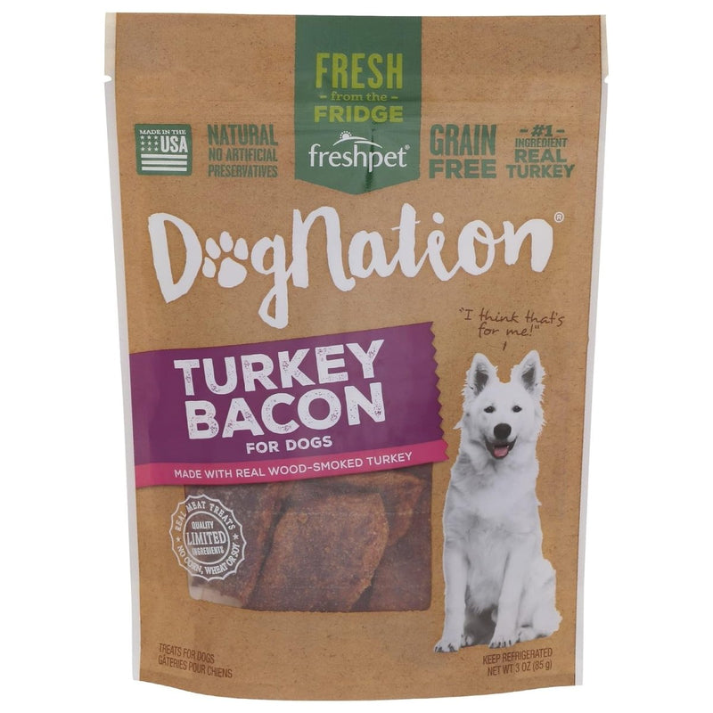 Deli Fresh Pet Food 518030 Dogs Nation Turkey/Bacon Treats For Pets, 3 - Ounce - dog deli slices - 627975010287