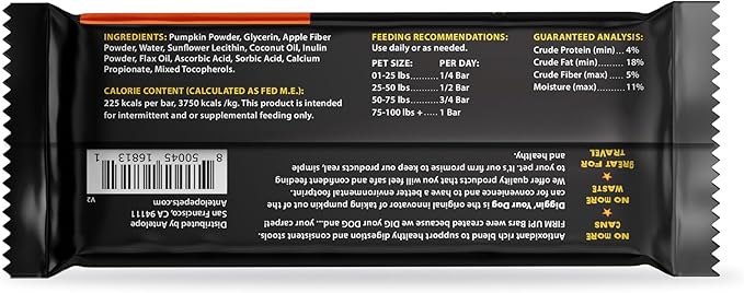 Diggin firm up pumpkin bars digestive aid