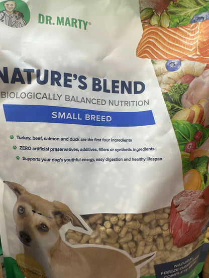 Dr Marty’s small breed natures blend natural freeze dried raw complete meal dog food topper 80oz