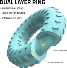 Dual layer ring playology medium peanut butter scent dog toy