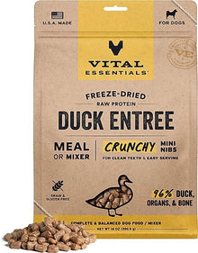 Duck entree freeze dried vitals essentials meal mixer dog food