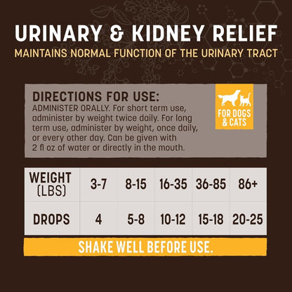 Earth Animal Herbal Remedies For Dog - Urinary and Kidney Relief - 2 fl oz - pet herbal remedy - 857253003124