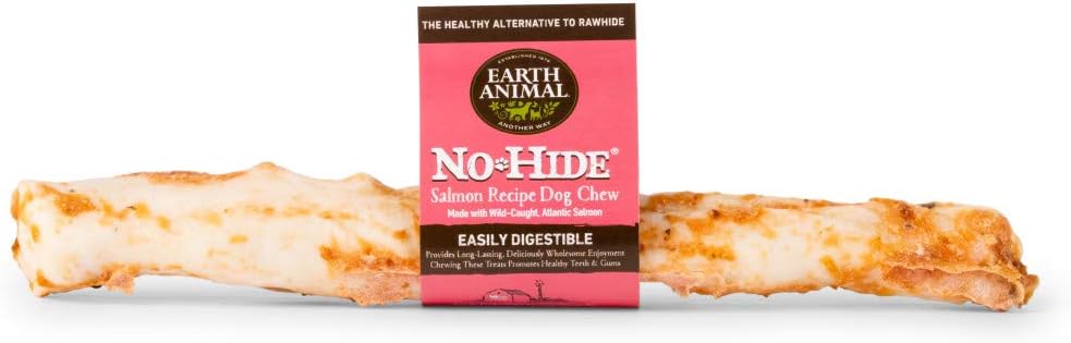 Earth animal no hide dog chew wild caught salmon recipe chew bone treat large