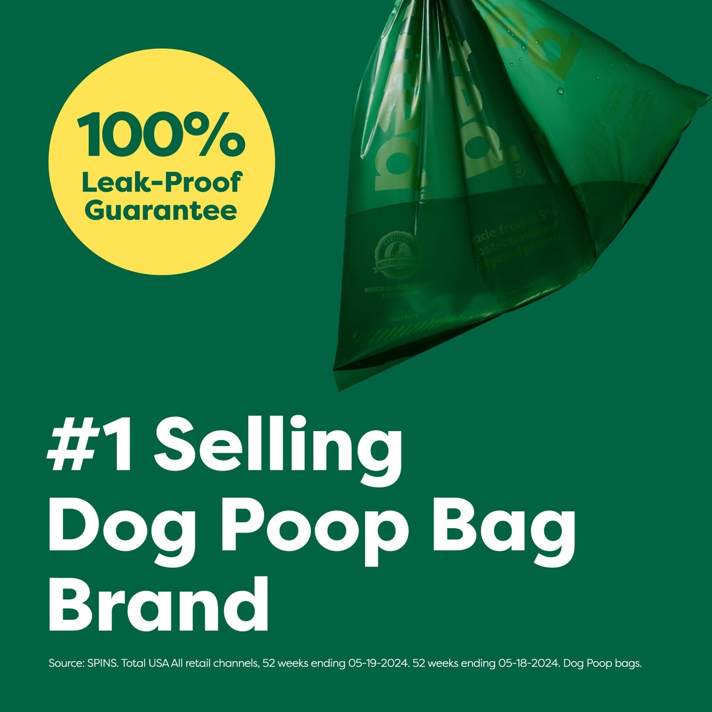 Earth Rated Dog Poop Bags, Guaranteed Leakproof and Extra Thick Waste Bag Single Refill Rolls for Dogs, Lavender Scented, 315 Count