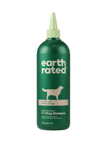 Earth rated double coat dog shampoo 3 in 1 white tea & basil 16oz