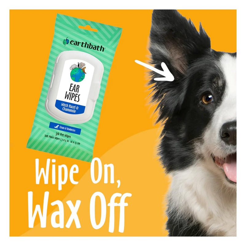 Earthbath Ear Wipes Witch Hazel & Chamomile For Pet 30 Wipes - ear solution - 602644028190