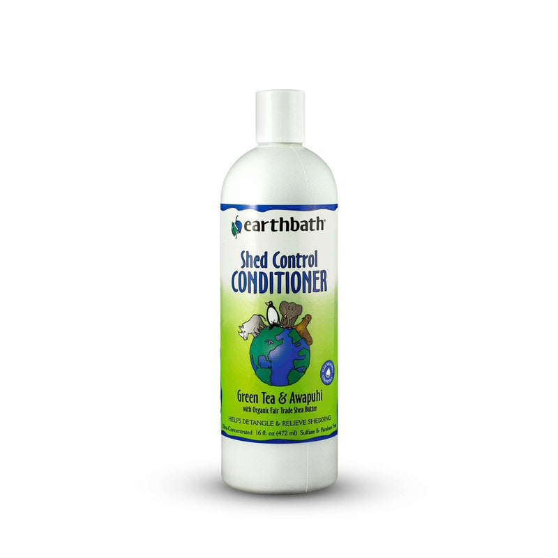 earthbath Green Tea & Awapuhi Pet Shed Control Conditioner - Helps Relieve Shedding & Dander - Aloe Vera - Shea Butter - Nourish & Detoxify Skin and Coat - 16 fl. oz - conditioner - 602644021924