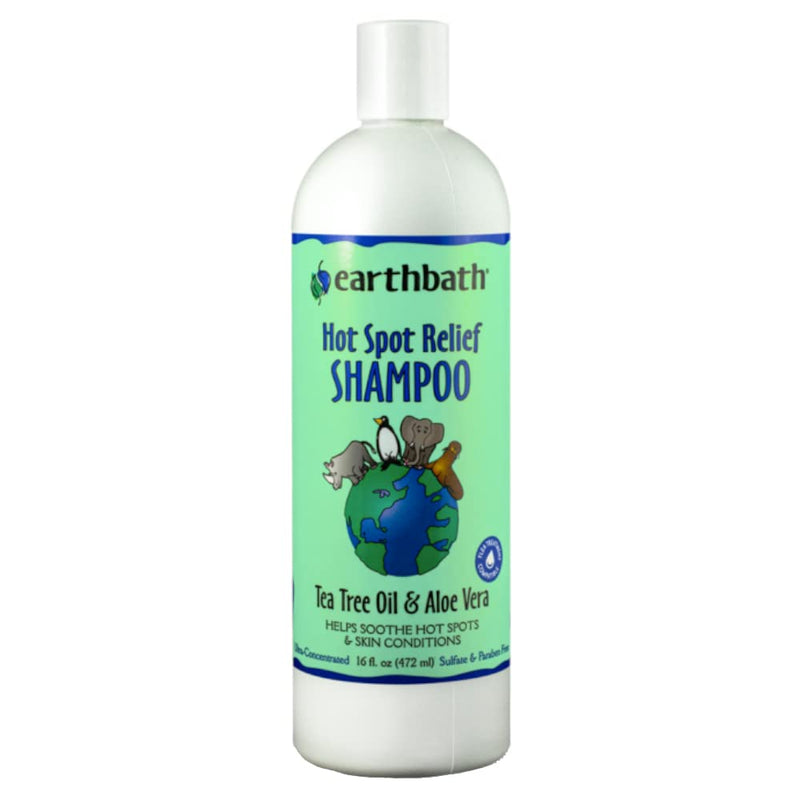 earthbath Hot Spot Relief Pet Shampoo with Tea Tree Oil & Aloe Vera – Best Dog Shampoo for Itching & Skin Conditions – 16oz - dog shampoo - 602644020415