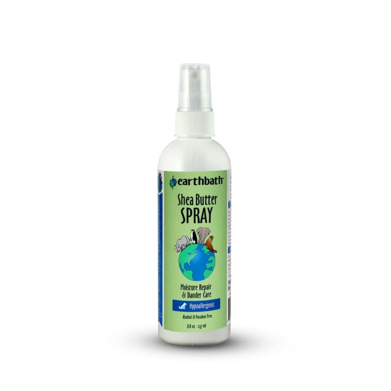 earthbath Hypoallergenic Shea Butter Spray - Dog Dandruff Treatment - Dog & Cat Skin Moisturizer - Plant - Based - Non - GMO - Moisture Repair & Dander Care - 8 Oz - medicated spray - 602644028183