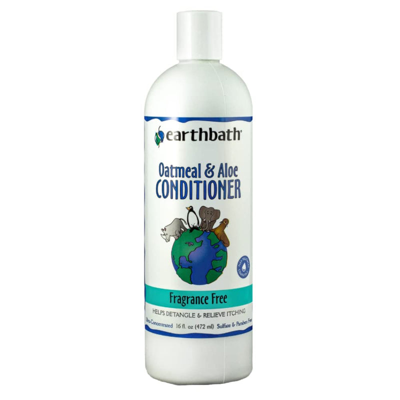 earthbath Oatmeal & Aloe Conditioner for Dog Allergies and Itching - Dry Skin - Fragrance Free - 16 oz - conditioner - 602644021412