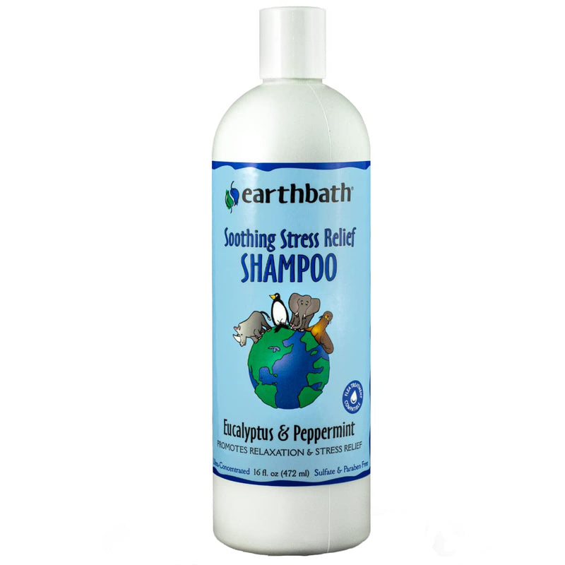 earthbath Soothing Stress Relief Shampoo for Pets - Eucalyptus & Peppermint - 16oz – Dog Shampoo for Stress Relief - dog shampoo - 602644020118