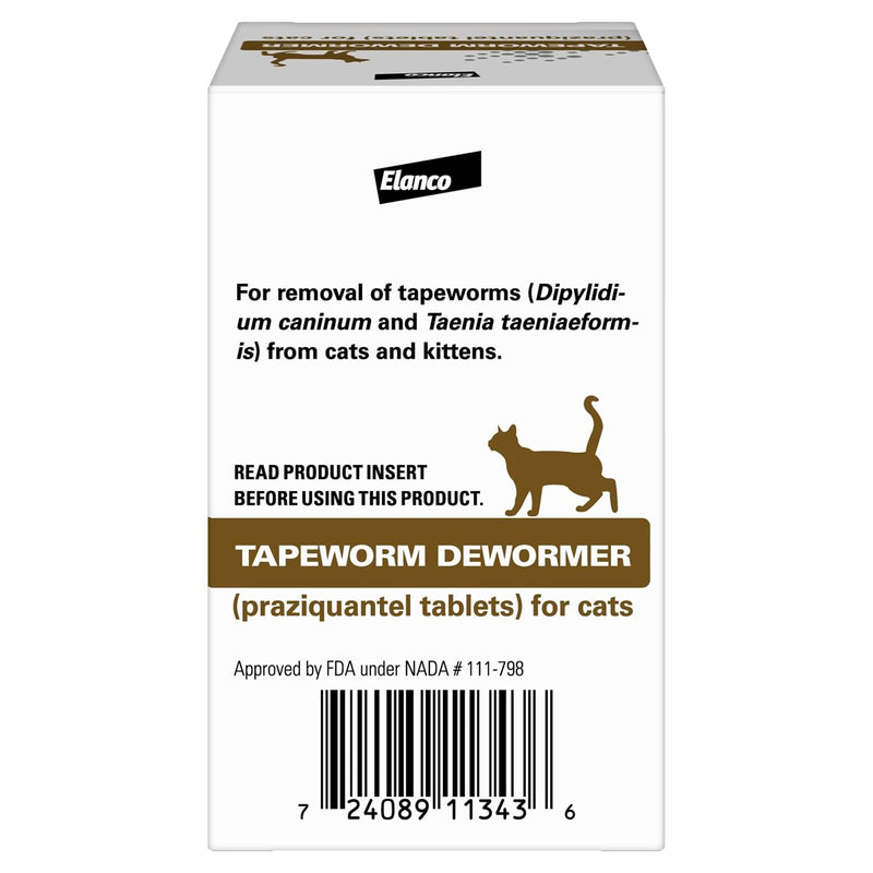 Elanco Tapeworm Dewormer (praziquantel tablets) for Cats and Kittens 6 Weeks and Older, 3 - count - 724089113436