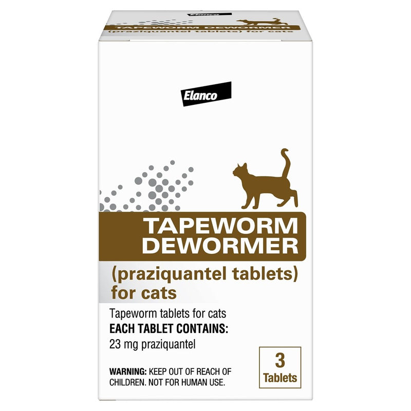 Elanco Tapeworm Dewormer (praziquantel tablets) for Cats and Kittens 6 Weeks and Older, 3 - count - 724089113436