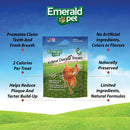 Emerald Pet Feline Dental Treats Tasty and Crunchy Cat Dental Treats Grain Free - Natural Dental Catnip Treats - 3 oz - 853258004098