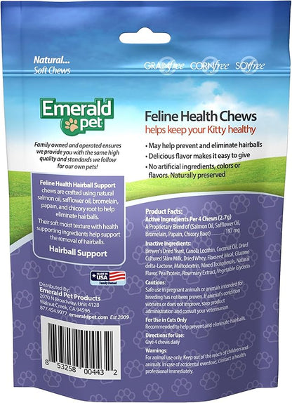 Emerald pet feline health chews - hairball 2.5 oz