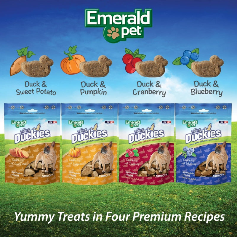 Emerald Pet Little Duckies Crunchy Natural Roasted Duck Dog Treats, Made in USA, Brown, 5 - Ounce (00426 - LS) - 853258004265